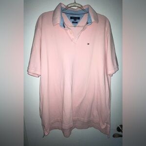 Tommy Hilfiger Mens Polo Shirt XL Pink Cotton Classic Fit
